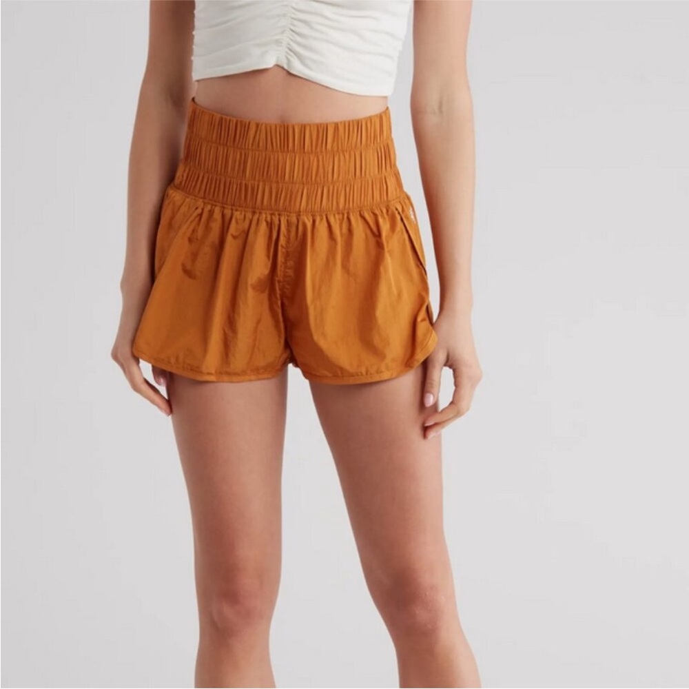 Free People Movement Way Home High Rise Shorts Rust Orange NWOT